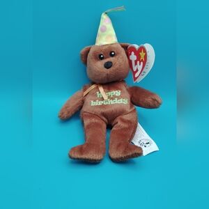 Ty Birthday Bear with Party Hat